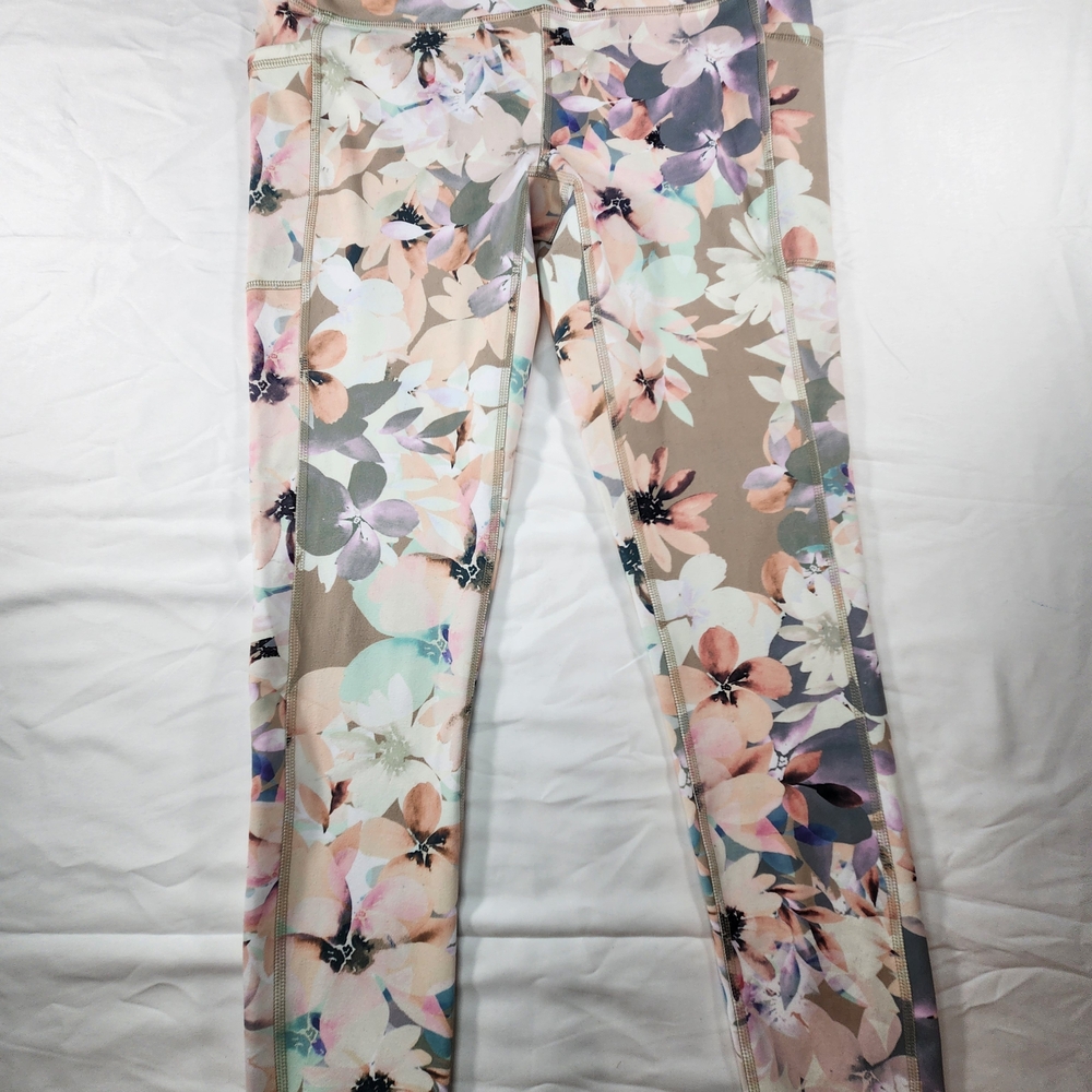 RBX Pink, Green & Cream Floral Leggings